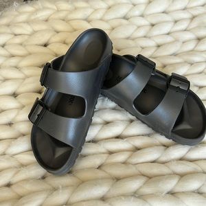 Birkenstock Arizona EVA slides, color Anthracite, size 8.